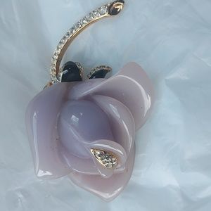 Kenneth Jay Lane lavender rose pin